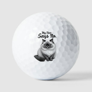Balles De Golf Illustration de visage de chat drôle – Art de chat