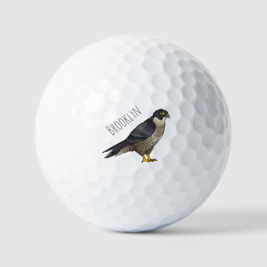 Balles De Golf Illustration d'oiseau de faucon pèlerin (Recto)