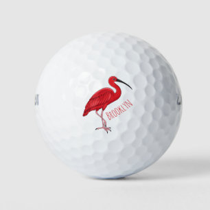 Balles De Golf Illustration d'oiseau Scarlet ibis