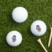 Balles De Golf illustration d'ours cool, (Herbe in situ)