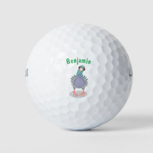Balles De Golf Illustration drôle de pigeon curieux