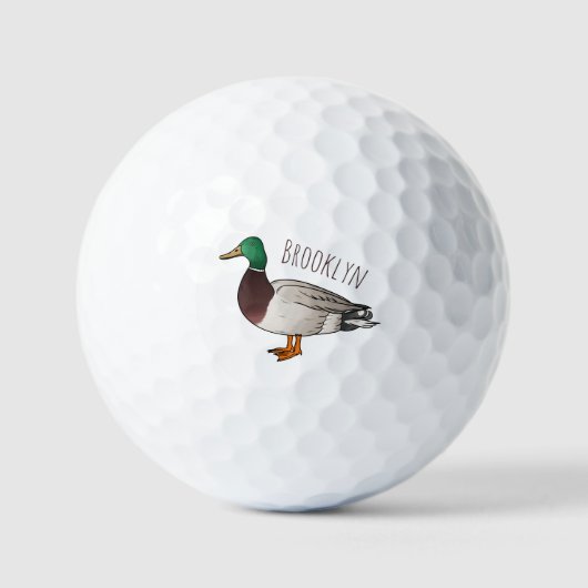 Balles De Golf Illustration du canard de Majard (Recto)
