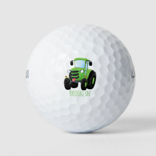 Balles De Golf Illustration du joli joyeux tracteur agricole vert