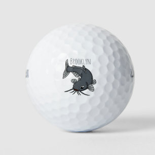 Balles De Golf Illustration du poisson-chat mignon