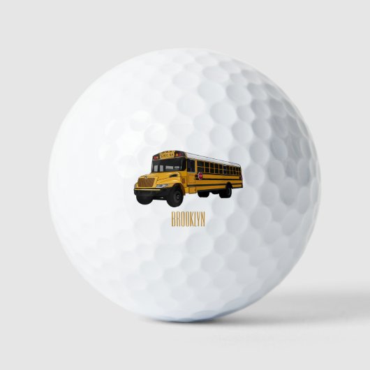 Balles De Golf Illustration d'un autobus scolaire (Recto)
