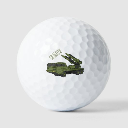 Balles De Golf Illustration d'un camion de missiles militaires (Recto)