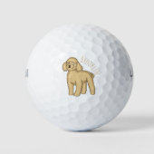 Balles De Golf Illustration d'un caniche brun joyeux (Devant)