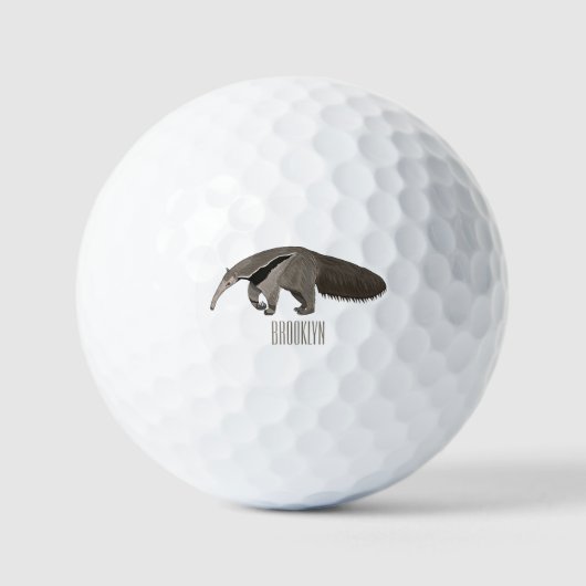 Balles De Golf Illustration d'un dessin animé d'Anteater (Recto)