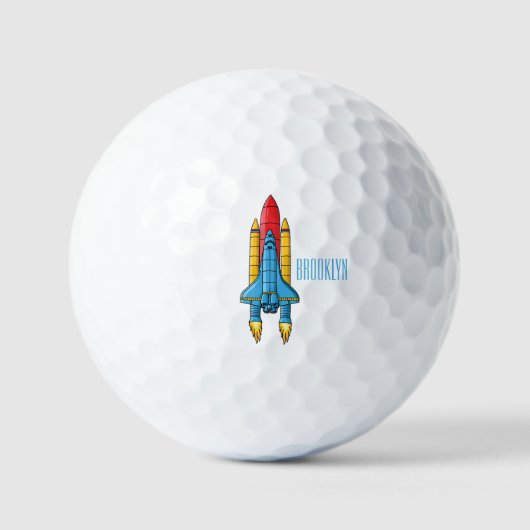 Balles De Golf Illustration d'un vaisseau de fusées (Recto)