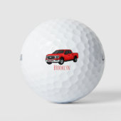 Balles De Golf Illustration d'une camionnette rouge mou (Devant)