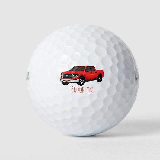 Balles De Golf Illustration d'une camionnette rouge mou (Devant)