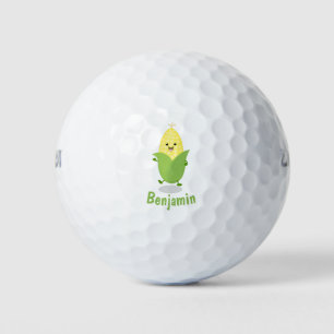 Balles De Golf Illustration d'une caricature de maïs joyeux