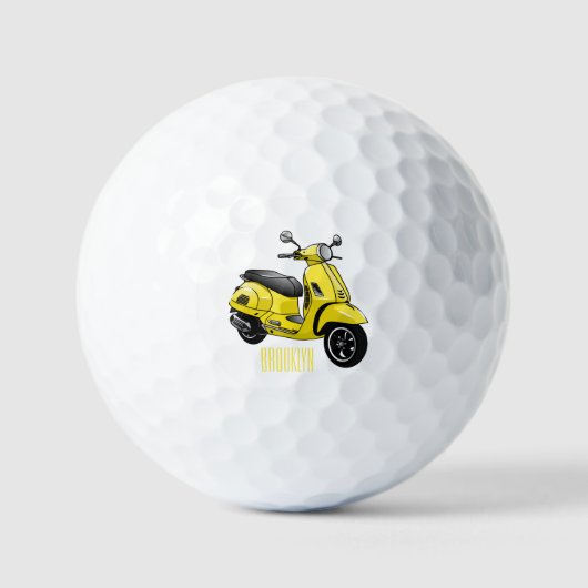 Balles De Golf Illustration d'une moto cyclable (Recto)