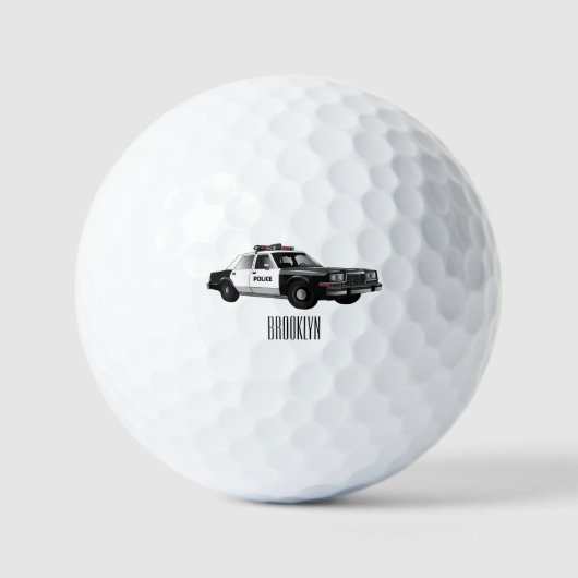 Balles De Golf Illustration d'une voiture de police (Recto)