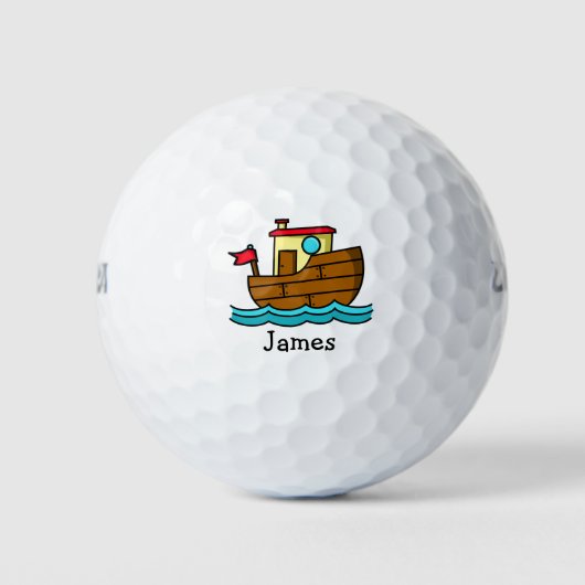 Balles De Golf Illustration personnalisée d'un bateau à dessin mi (Devant)