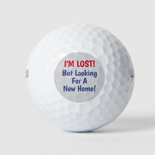 Balles De Golf "I'm Lost" Drôle, Messages do-it-yourself, Rouge & (Devant)