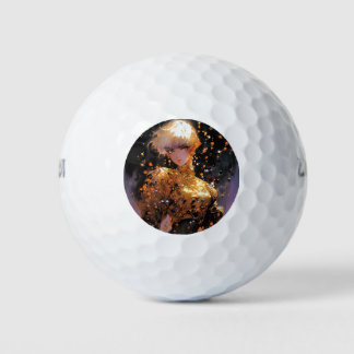 Balles De Golf Imaginaire d'or Anime Girl