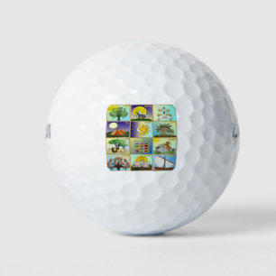 Balles De Golf Impression d'art Judaica 12 Tribus d'Israël
