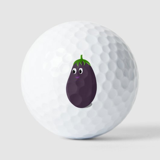 Balles De Golf Impression d'aubergines mignonnes (Recto)