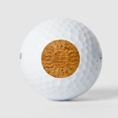 Balles De Golf Impression De La Face Solaire Souriante En Bois (Devant)