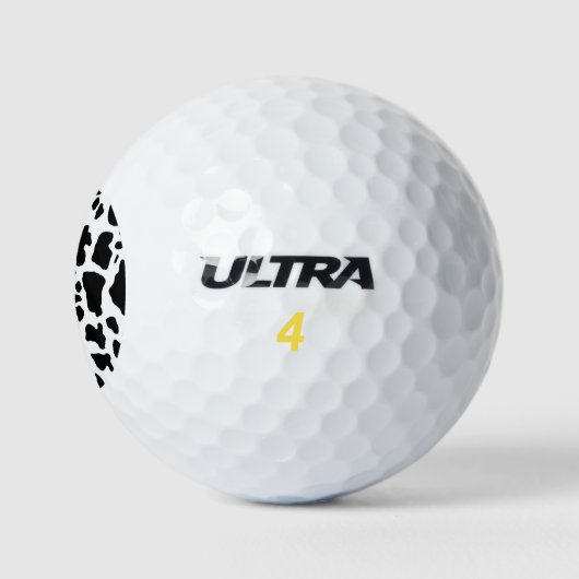 Balles De Golf Impression de vache noire et blanche (Logo)