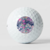 Balles De Golf Impressionnisme Champ de Fleurs Sauvages -Rose (Recto)