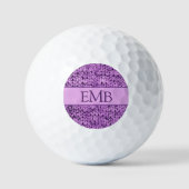Balles De Golf Imprimé Violet Knit Conception Personnalisée Monog (Recto)
