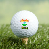 Balles De Golf Inde Drapeau Coeur coupé (T-shirt Insitu)