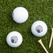 Balles De Golf Indigo Bleu Beige Floral Patchwork (Herbe in situ)