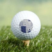 Balles De Golf Indigo Bleu Beige Floral Patchwork (T-shirt Insitu)