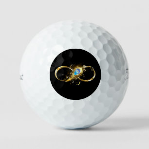 Balles De Golf Infinité avec plume de paon doré