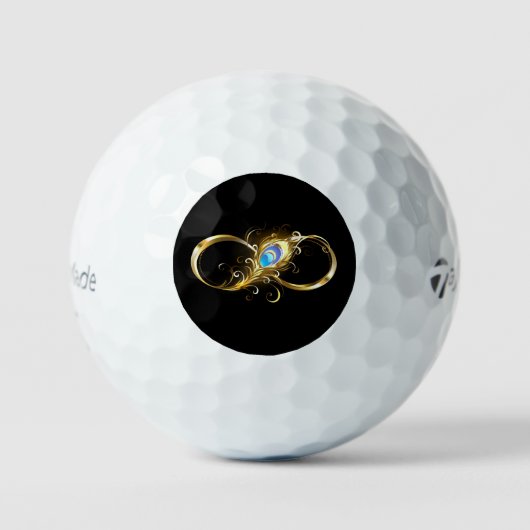 Balles De Golf Infinité avec plume de paon doré (Recto)