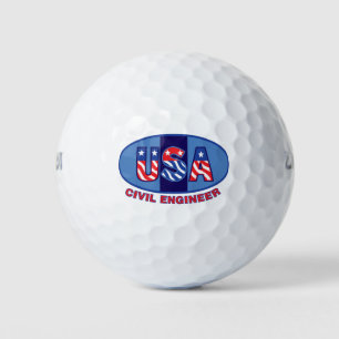 Balles De Golf Ingénieur civil patriote