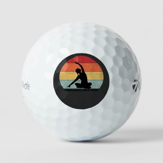 Balles De Golf Inhale Peace Exhale Stress Yoga Quote (Recto)