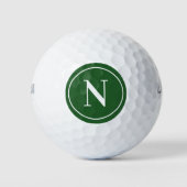 Balles De Golf Initial Monogramme Rond Vert Classique (Devant)