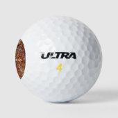 Balles De Golf Initiale de monogramme doré et nom sur peau de léo (Logo)