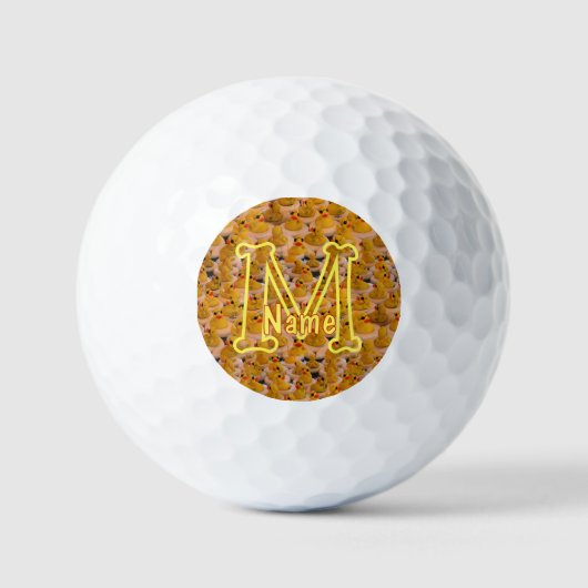 Balles De Golf Initiale de monogramme personnalisé Nom Canards en (Recto)