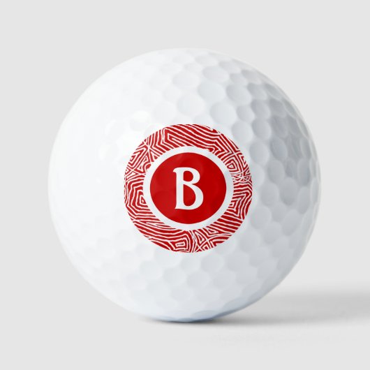Balles De Golf Initiale en rouge (Recto)