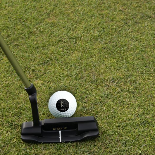 Balles De Golf Initiale K monogramme rouge floral grand-mère noir