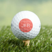 Balles De Golf Initiale Monogramme Corail Personnalisée pour Golf (T-shirt Insitu)