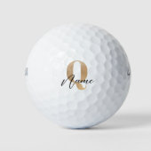 Balles De Golf Initiale Q & Nom Personnalisé Moderne Monogrammé (Devant)
