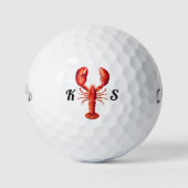 Balles De Golf Initiales de homard | Style de signature amusant (Devant)