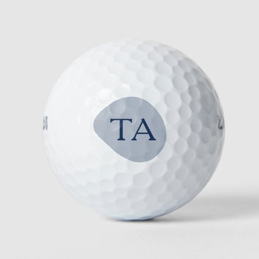 Balles De Golf Initiales de monogramme en bleu marine sur une bul (Devant)