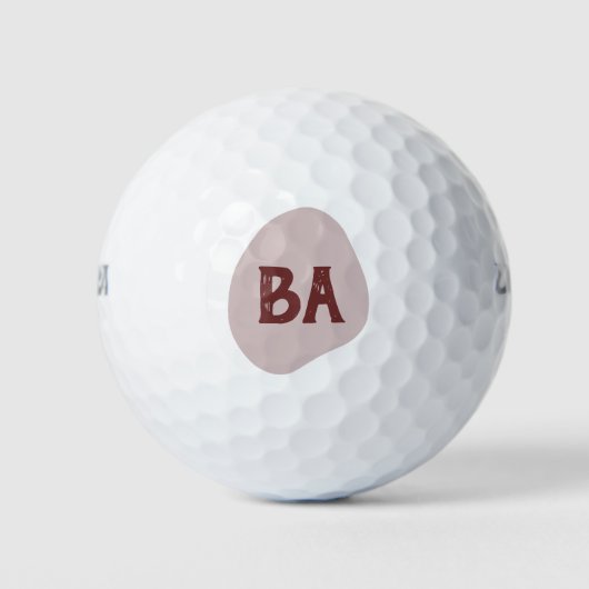 Balles De Golf Initiales de monogramme en Bourgogne sur bulle de  (Devant)