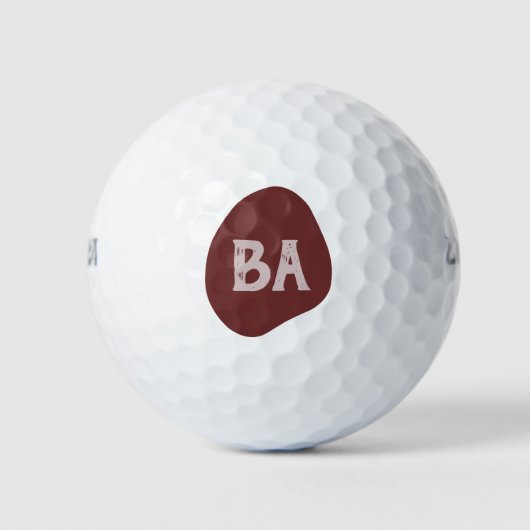 Balles De Golf Initiales de monogramme en rose sur bulle de Bourg (Devant)