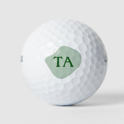 Balles De Golf Initiales de monogramme en vert sur une bulle de c (Devant)