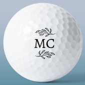Balles De Golf Initiales de monogramme personnalisées Feuille bot