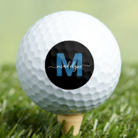 Initiales de nom de monogramme bleu moderne person