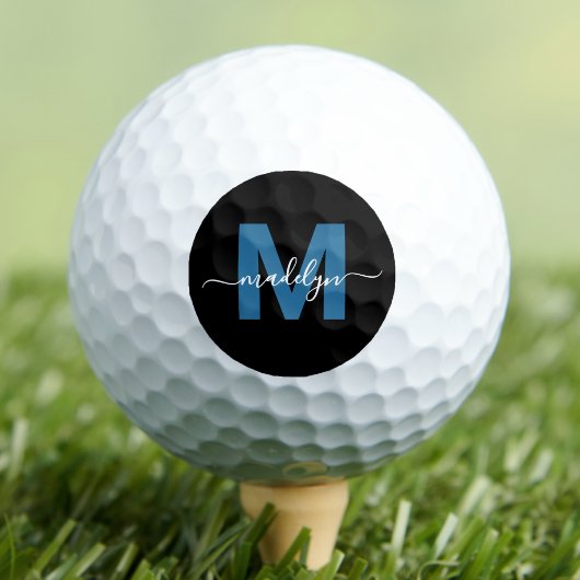 Balles De Golf Initiales de nom personnalisées Monogramme Bleu Mo