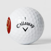 Balles De Golf Initiales du coeur rouge Aimer Valentine (Logo)